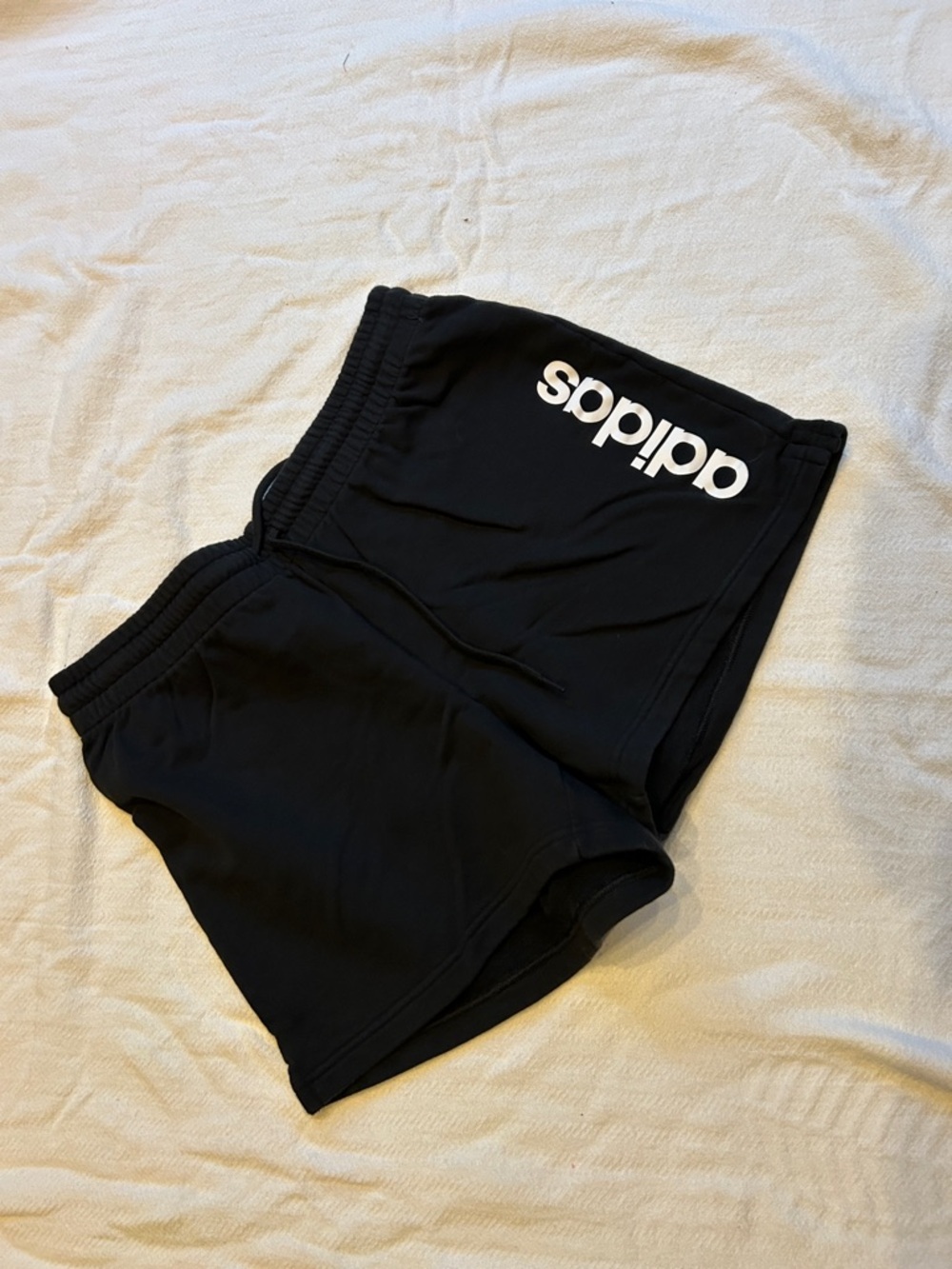 adidas Black Shorts with White Logo